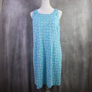 Anthony's Resort Wear Dress Womens M Blue Sleeveless Geometric Travel Preppy
